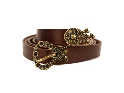 Kožený opasek Isolda - Barva: hnědá (Barva Hnědá)