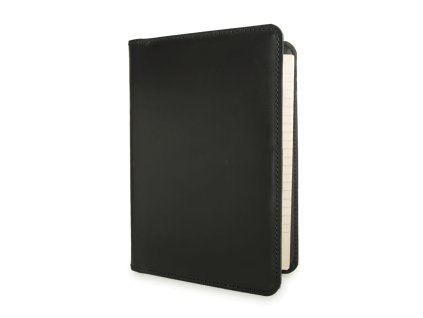 Kožený obal na diář, blok či sešit A5 - Barva: černá (Barva  Černá)