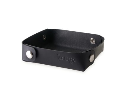 Rozkládací kožená miska - velká - Barva: černá (Barva  černá)