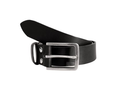 Kožený pánský opasek - formální - Barva: černá (Barva  Černá)