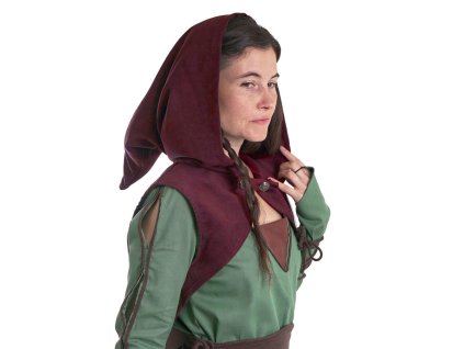 Bolerko s kápí - vínové - Velikost: S/M (Velikost S/M)