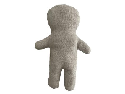 Voodoo panenka - lněná, šedá - Možnost výběru: s očima (Varianta S očima)