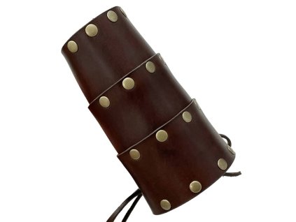 Kožený nátepník nýtovaný - Barva: černá (Barva Černá)