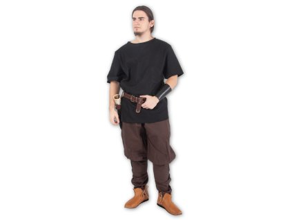 Bavlněná tunika s krátkým rukávem - černá - Velikost: M (Velikost M)