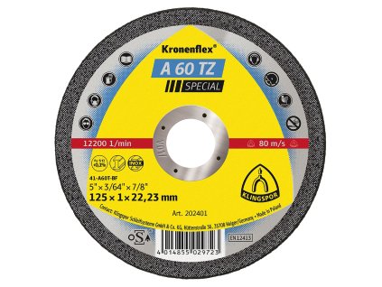 KLINGSPOR Kotouč řezný na nerez A 60TZ Special | 125x1x22,2 mm