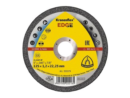 KLINGSPOR Kotouč řezný na ocel/nerez/hliník EDGE Special | 125x1,2x22,2 mm