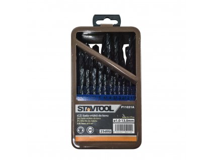 STAVTOOL Sada vrtáků do kovu HSS-R | 1-13 mm 25 dílů, kovový obal