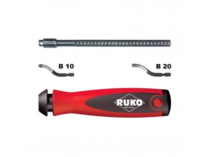 RUKO Odstraňovač otřepů, sada B, plastová rukojeť