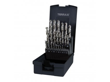 RUKO Sada vybrušovaných vrtáků do kovu Terrax HSS-G 25 dílů | 1-13 mm, plastový box