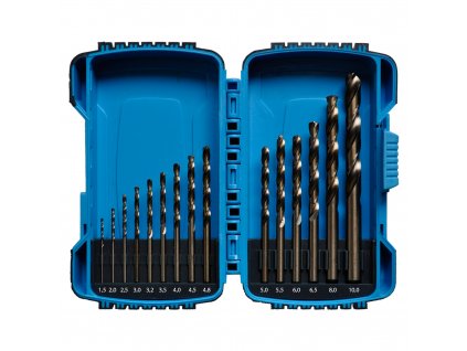XTLINE Sada vrtáků do kovu cobalt HSS-Co 5, 15 dílů | 1,5-10 mm, plastový obal