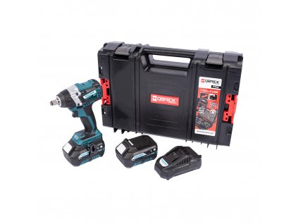 XTLINE Aku rázový utahovák na 1/2" hlavice bezuhlíkový 18 V + 2 baterie 5.0 Ah + nabíječka 3.5 A + box