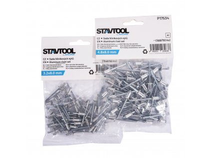 STAVTOOL Sada hlinikových nýtů | 4,8x6 mm (1bal/50ks)