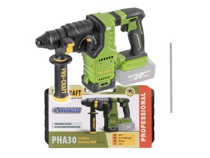 6569 kladivo vrtaci aku procraft pha30bb bez baterie a nabijecky v kufru pha30 bb s