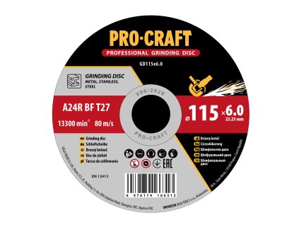 6743 brusny kotouc na kov procraft gd115x60 gd115x60