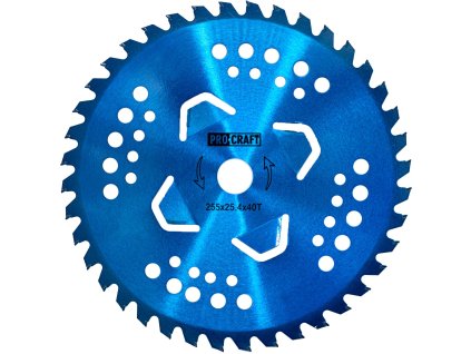6989 nuz krovinorezu kotouc d255254 40t pobedit blue procraft np 3b