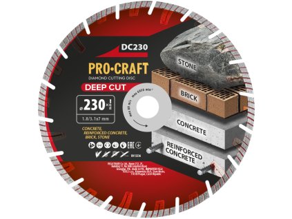 8107 diamantovy rezny kotouc deep cut procraft dc230 dc230