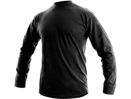 Pánské tričko s dlouhým rukávem PETR, černé (potisk), vel. 5XL