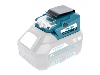 XTLINE Nabíječka s LED svítidlem 18 V, 60 lm | 1.5 A