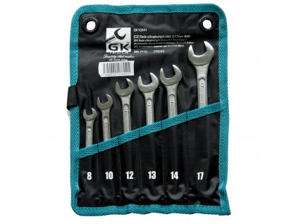 GK TOOLS Sada očkoplochých klíčů, chrom 6 dílů | 8-17 mm, textilní obal
