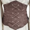 Bavlněný korzet Boudica - hnědý - Velikost: S (Velikost S)