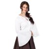 Blůza s širokými rukávy - bílá - Velikost: S (Velikost S)