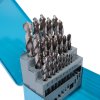 XTLINE Sada vybrušovaných vrtáků do kovu HSS-G, 25 dílů | 1-13 mm, kovový box