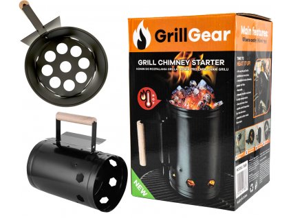 Zapalovací komín startér na uhlí, brikety pro BBQ gril