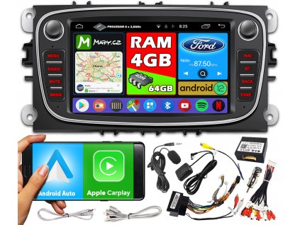 Autorádio NCS-RS406Q4 7" Android GPS Android Auto, CarPlay FORD MONDEO MK 4 IV 2007 - 2014 4GB RAM 64GB ROM 4x60W