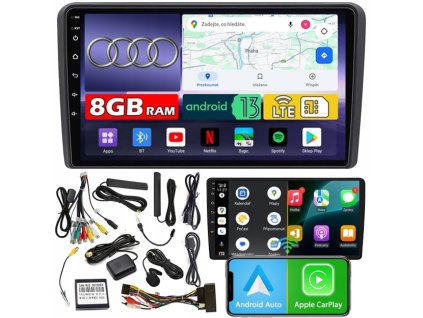 AUTORÁDIO NCS ZQ9 AUDI A3 8P 2003-2012 ANDROID NAVIGÁCIA 8GB LTE