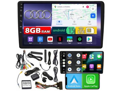 AUTORÁDIO NCS ZQ9 AUDI A4 B6 2000-2004 ANDROID NAVIGÁCIA 8GB LTE