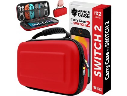 ZESÍLENÉ POUZDRO PRO KONZOLI NINTENDO SWITCH 2 ČERVENÝ