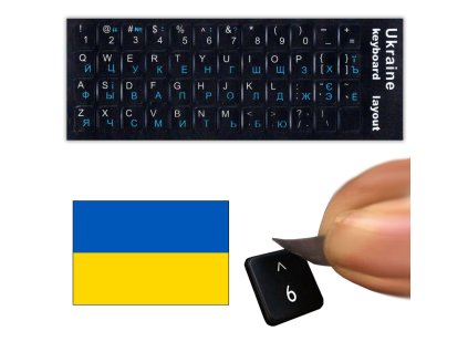 NÁLEPKY NA KLÁVESNICI NOTEBOOKU PC CYRILICE NÁLEPKY VLAJKA UKRAJINY MODRÁ