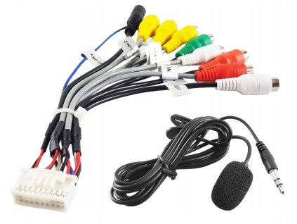 Multifunkční 20 PIN konektor pro autorádio se systémem Android se zdířkou pro mikrofon + externím mikrofonem