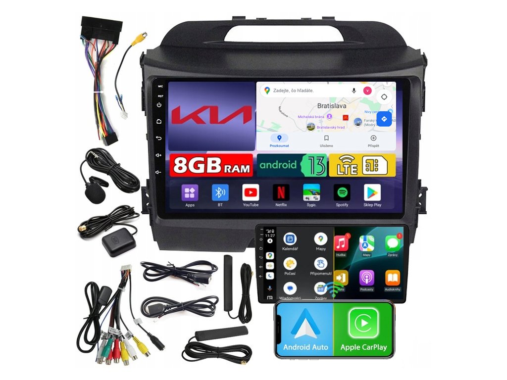 Autorádio NCS ZQ9 Kia Sportage III 2010-2015 Android Navigácia 8GB LTE