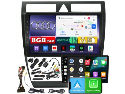 Autorádio ZQ9 s displejem 9" Android Auto CarPlay DAB+ HDMI 8GB RAM 128GB ROM 4x60W AUDI A6 C5 1997-2004