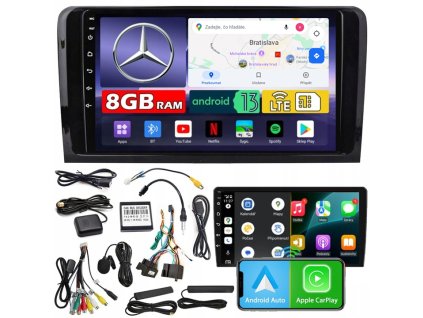 Autorádio ZQ9 s displejem 9" Android Auto CarPlay DAB+ HDMI 8GB RAM 128GB ROM 4x60W MERCEDES-BENZ ML W164 2005-2011