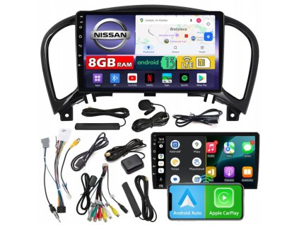 Autorádio ZQ9 s displejem 9" Android Auto CarPlay DAB+ HDMI 8GB RAM 128GB ROM 4x60W NISSAN JUKE 2010-2019