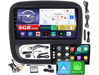 AUTORÁDIO NCS ZQ9 OPEL VIVARO B 2014-2019 ANDROID NAVIGÁCIA 8GB LTE