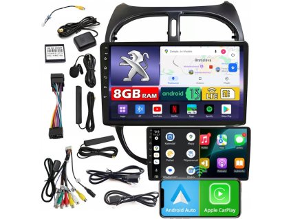 AUTORÁDIO NCS ZQ9 PEUGEOT 206 206CC 2002-2010 ANDROID 8GB LTE