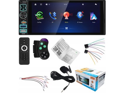 Autorádio s navigáciou 1 DIN 6,8” Android Auto CarPlay Bluetooth USB Kamera Diaľkové ovládanie