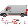 HD cúvacia kamera pre dodávku Renault Master 2010-2016, 6× IR, IP68, nočné videnie