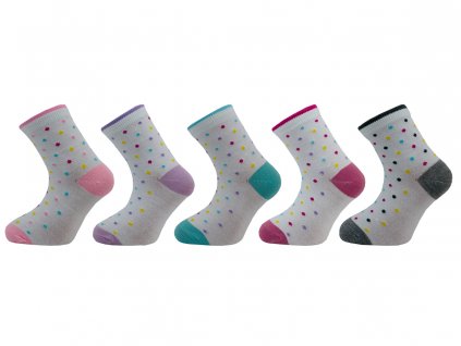 Dětské ponožky vzor puntík - balení 5 párů