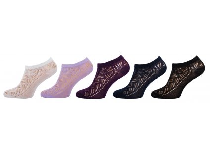 Dámské ponožky krajkové kotníkové (Barva bílá, Velikost 26-27)