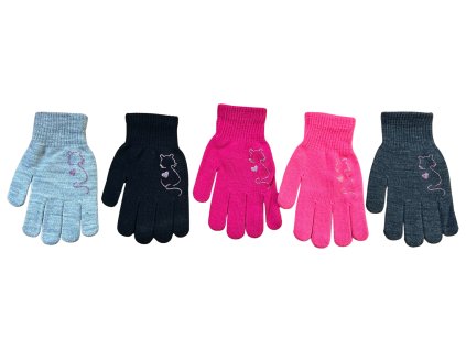 Dětské rukavice NOVIA | N044 s kočičkou