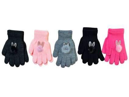 Dětské rukavice NOVIA | N046 s králíčkem