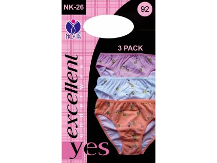 Dívčí kalhotky s potiskem - balení 3ks - NK26
