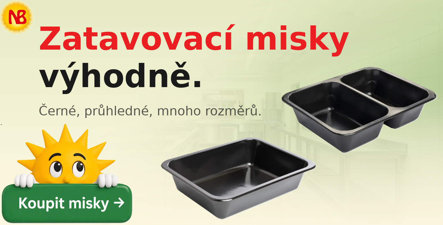 Zatavovací misky výhodně — mnoho rozměrů pro takeaway a rozvoz