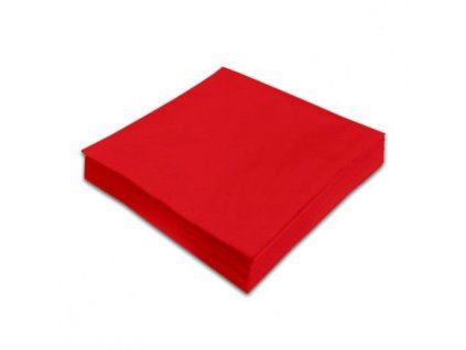 Ubrousky 2 vrstvé 33x33 cm červená