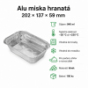 Alu miska hranatá 202 x 137 x 59 mm 940ml 2