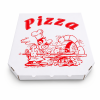 Krabice na pizzu 33x33x3cm bílo - hnědá, univerzální potisk